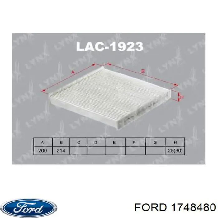 Filtro de cabina Ford 1748480 precio, desde 5,54 EUR