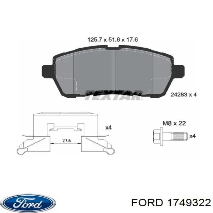 Pastillas freno delanteras Ford 1749322 precio, desde 23,96 EUR