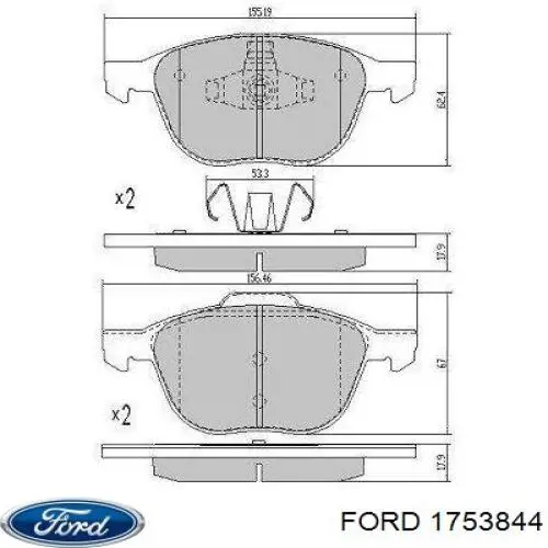 Pastillas de freno 1753844 Ford
