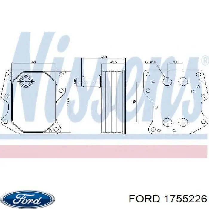 1755226 Ford radiador de aceite