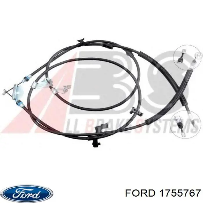 1755767 Ford cable de freno de mano trasero derecho/izquierdo