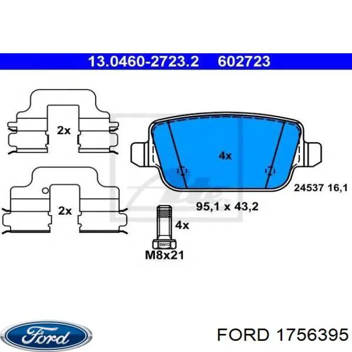 Comprar 1756395 Ford Pastillas de freno traseras