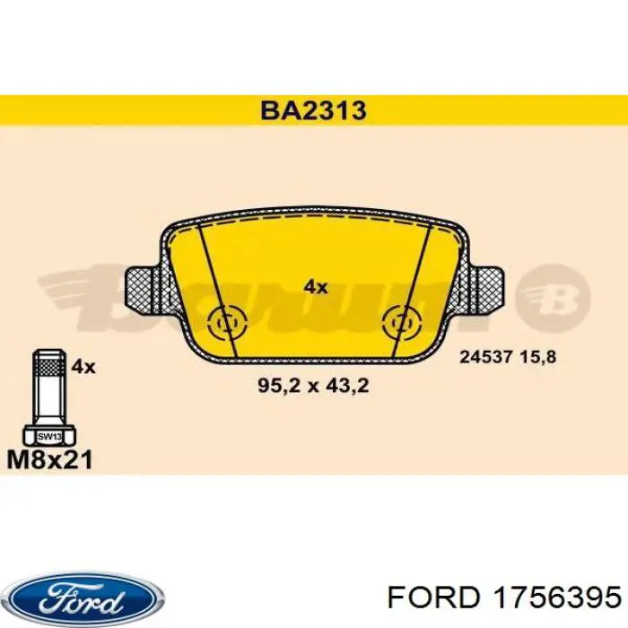 Pastillas traseras Ford 1756395