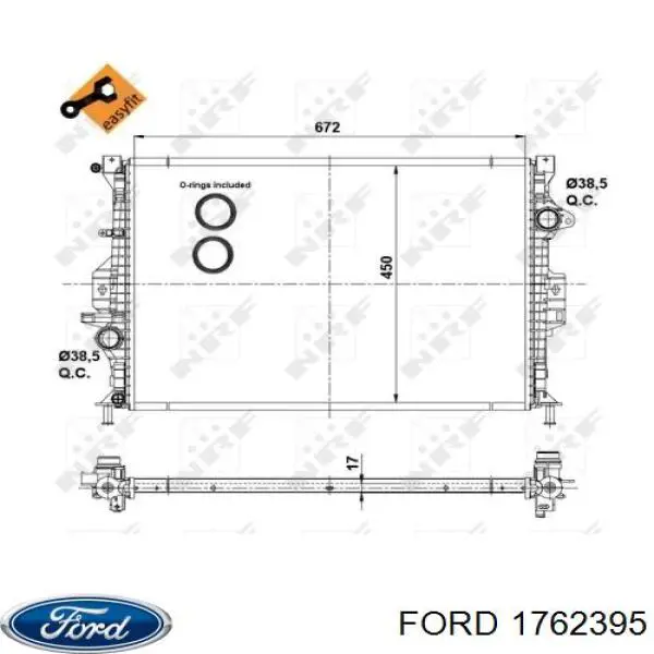 Radiador 1762395 Ford