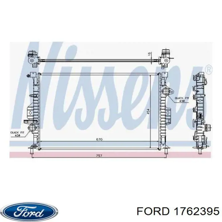 Radiador de água Ford 1762395