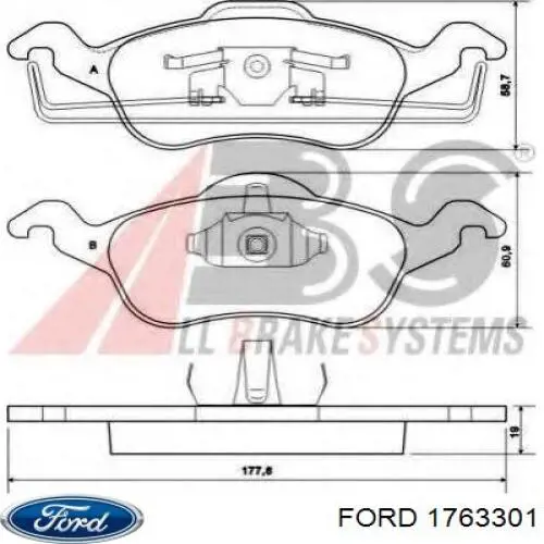 Pastillas de freno delanteras Ford Focus 1 DFW