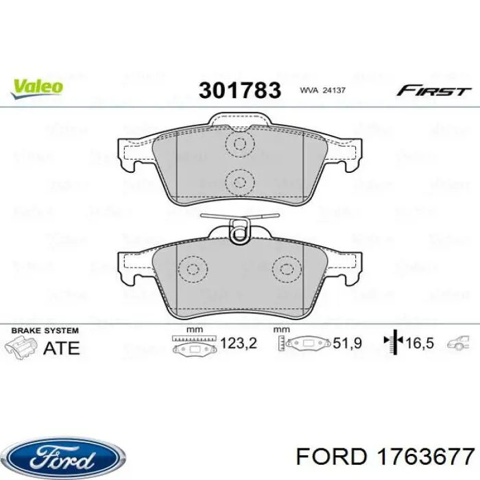 1763677 Ford Pastillas traseras