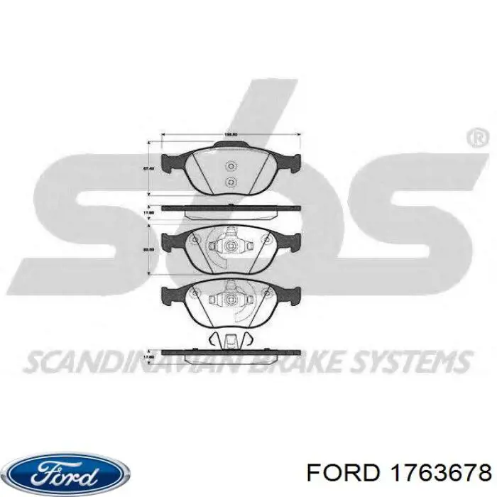 Pastillas de freno delanteras Ford 1763678