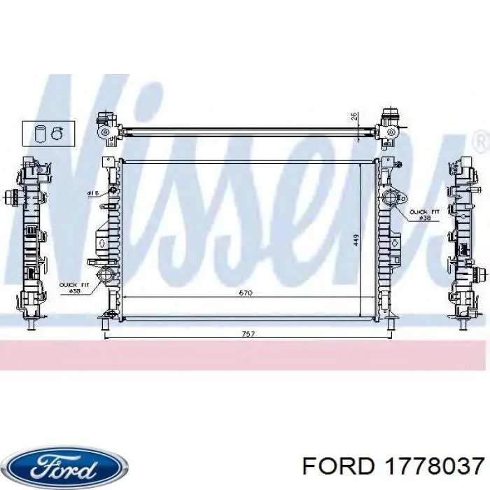 Água radiador Ford 1778037 precio, desde 91,67 EUR