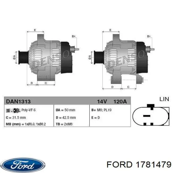 1781479 Ford Alternador de coche