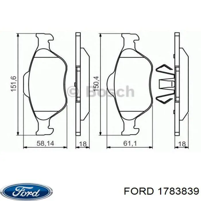 Comprar 1783839 Ford Pastillas delanteras de freno
