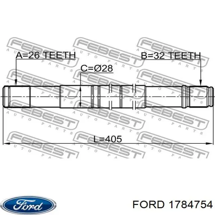 1784754 Ford Semieje delantero izquierdo
