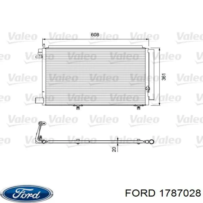 1787028 Ford condensador aire acondicionado