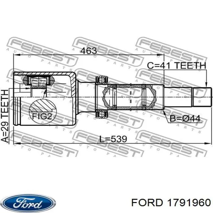 Junta homocinética interna delantera derecha Ford 1727125 precio, desde 120,36 EUR