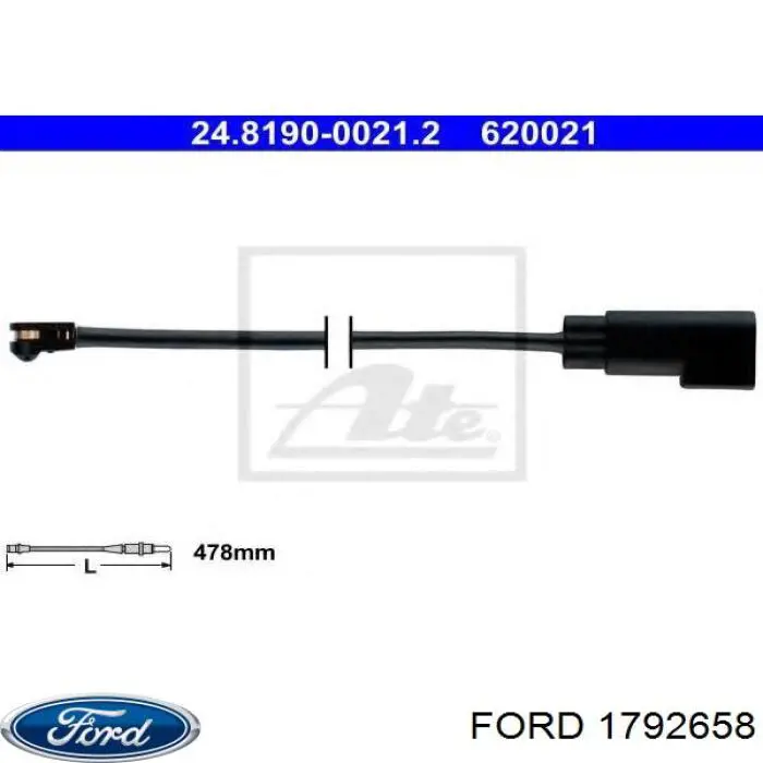 1792658 Ford contacto de aviso, desgaste de los frenos, trasero