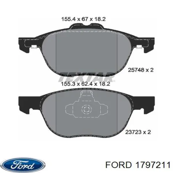 Pastillas de freno 1797211 Ford