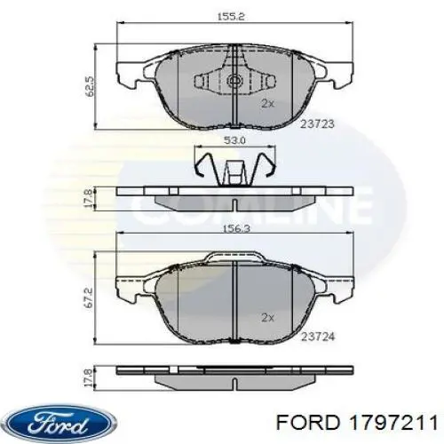 Pastillas de freno delanteras Ford 1797211