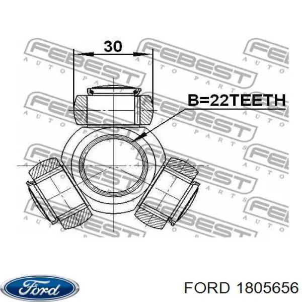 1805656 Ford árbol de transmisión delantero izquierdo