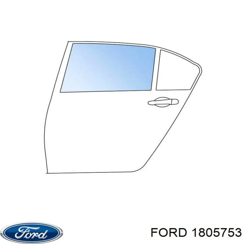 1805753 Ford luna de puerta trasera izquierda