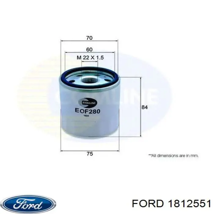 1812551 Ford filtro de aceite