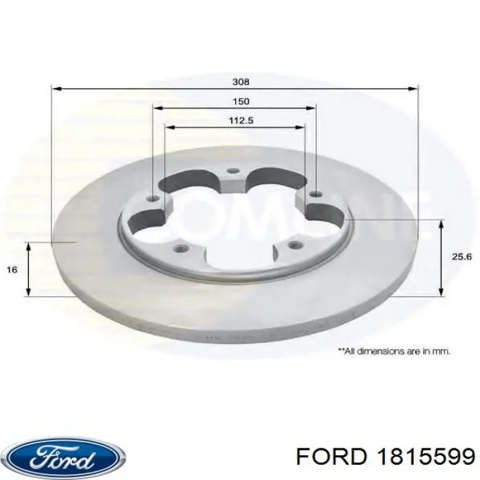 1815599 Ford disco de freno trasero