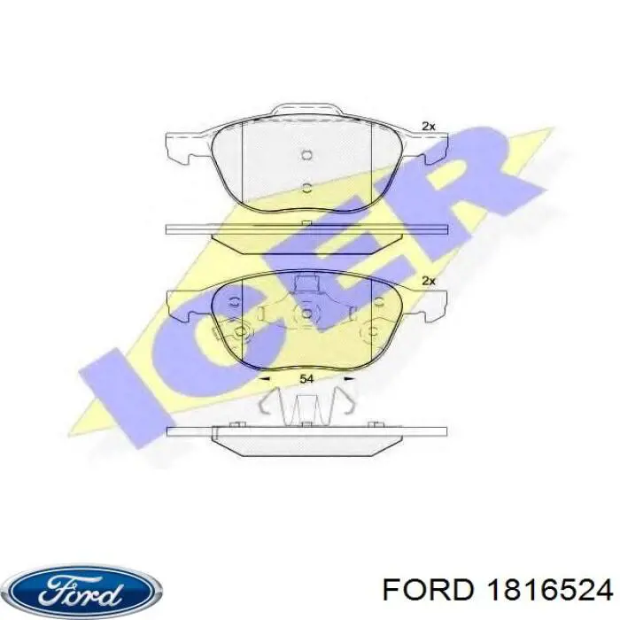 Pastillas de freno 1816524 Ford