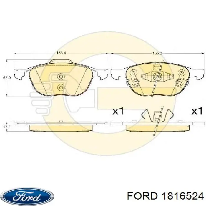 1816524 Ford pastillas de freno delanteras