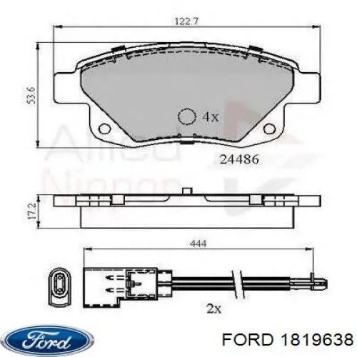 1819638 Ford pastillas de freno traseras