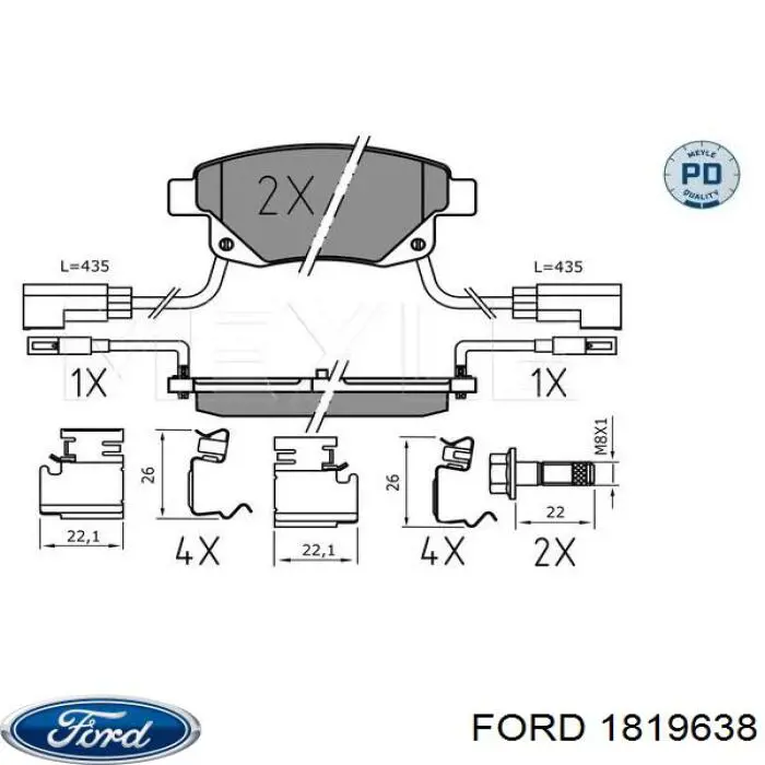 Pastillas traseras de freno Ford 1819638 precio, desde 27,39 EUR