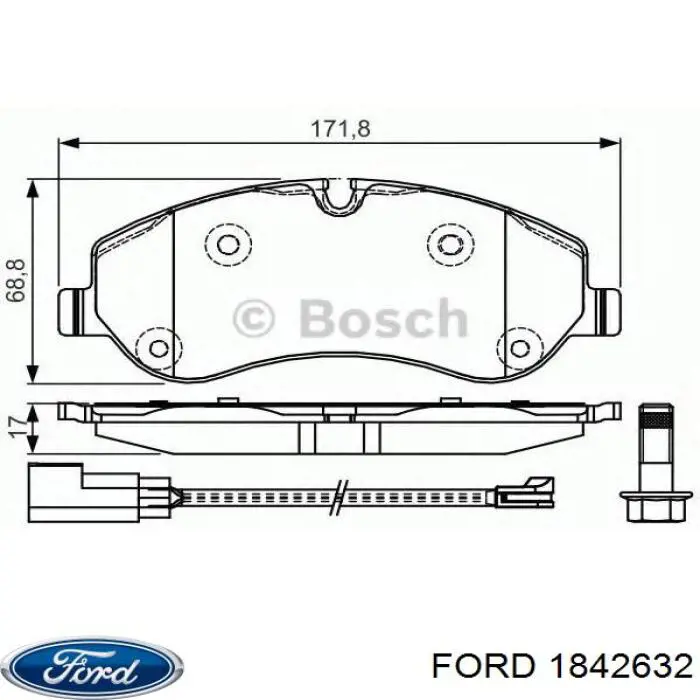 1842632 Ford pastillas de freno delanteras