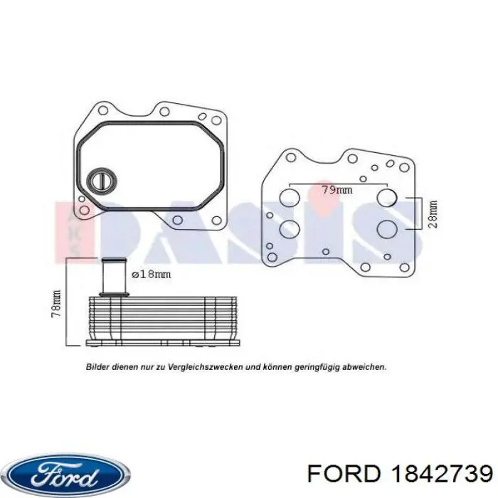 1842739 Ford radiador de aceite