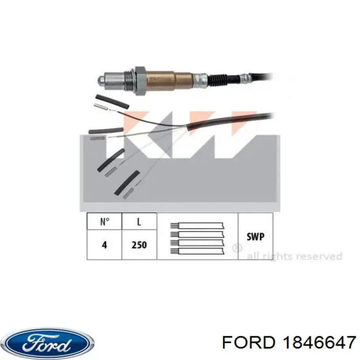 1846647 Ford sonda lambda sensor de oxigeno post catalizador