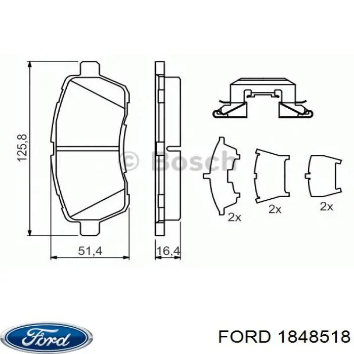 Pastillas de freno 1848518 Ford
