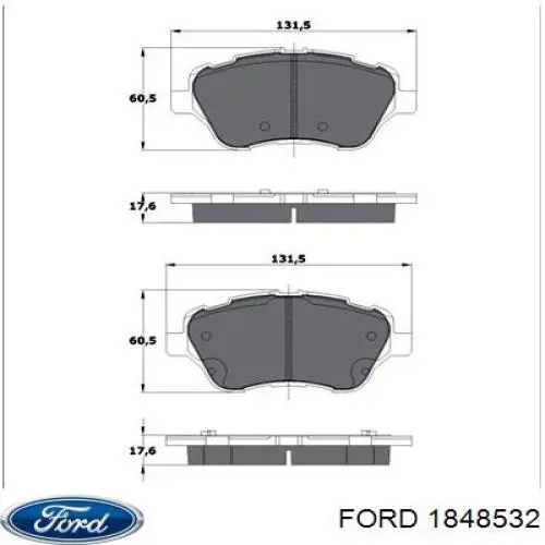 1848532 Ford pastillas de freno delanteras