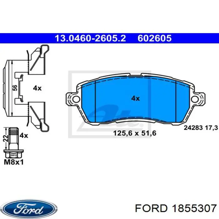 Comprar 1855307 Ford Pastillas delanteras de freno