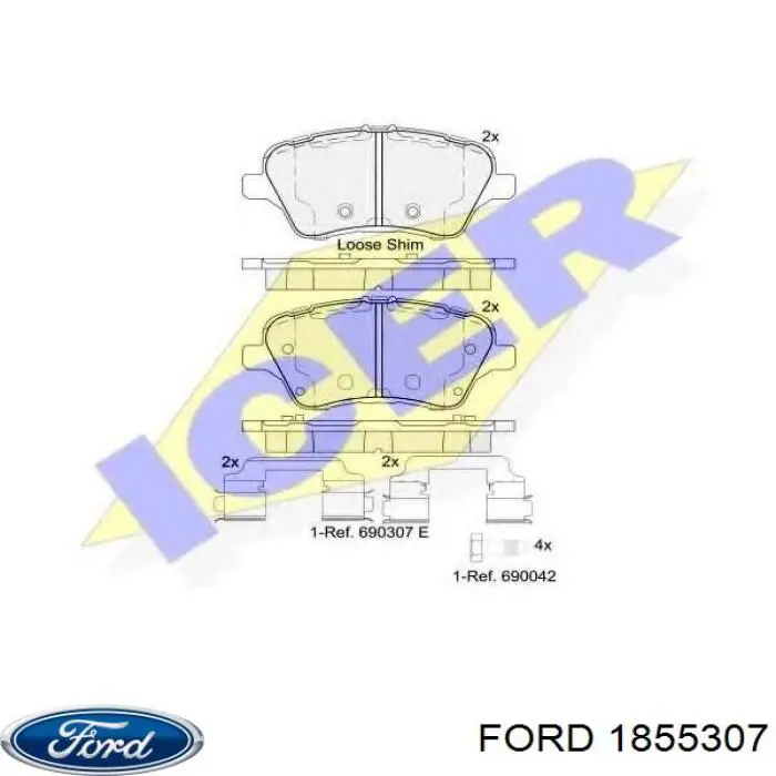 Pastillas de freno 1855307 Ford