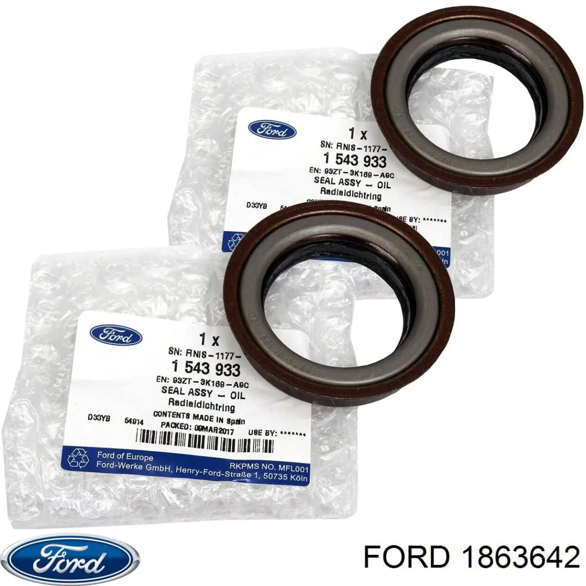 Comprar 1863642 Ford Retén del semieje delantero derecho