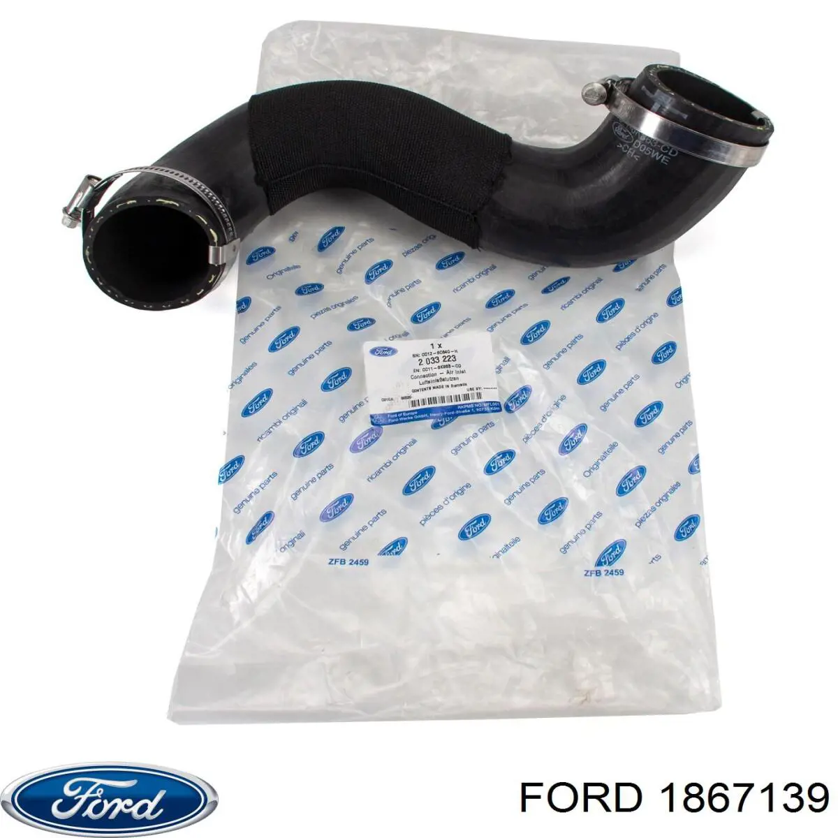 1867139 Ford tubo flexible de aire de sobrealimentación derecho