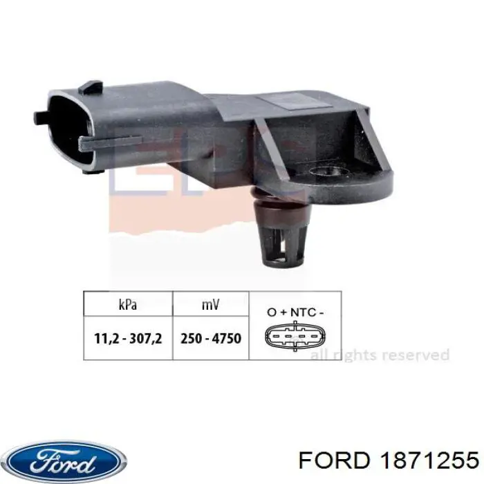 1871255 Ford sensor de presion de carga (inyeccion de aire turbina)