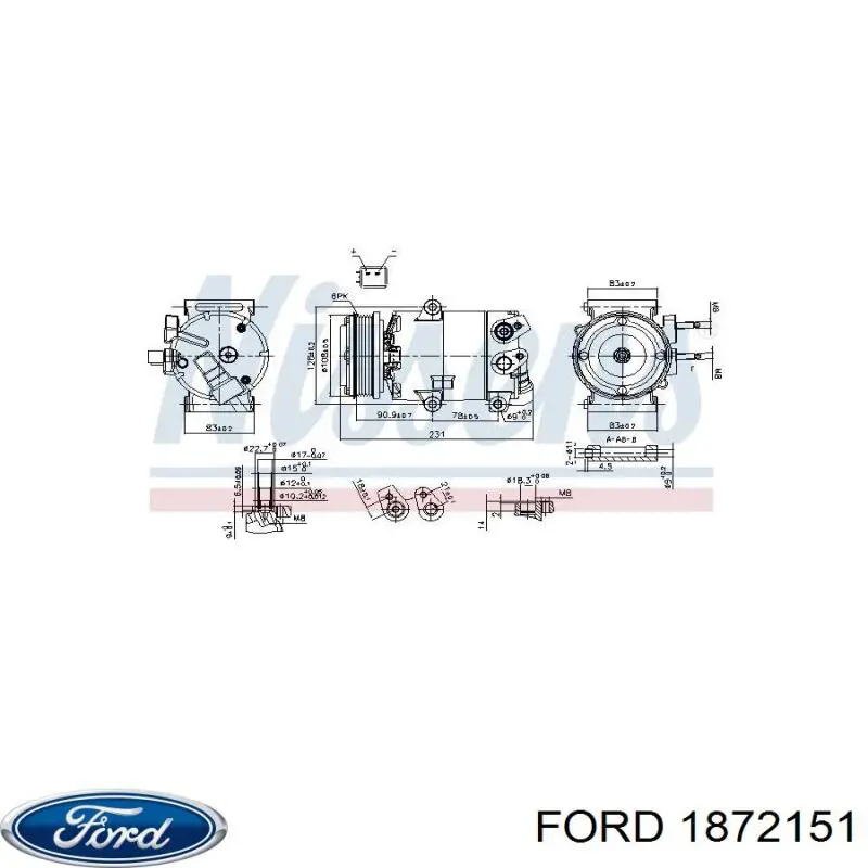 2308194 Ford compresor de aire acondicionado