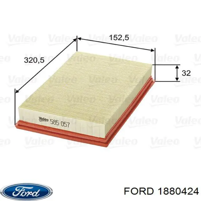 1880424 Ford filtro de aire