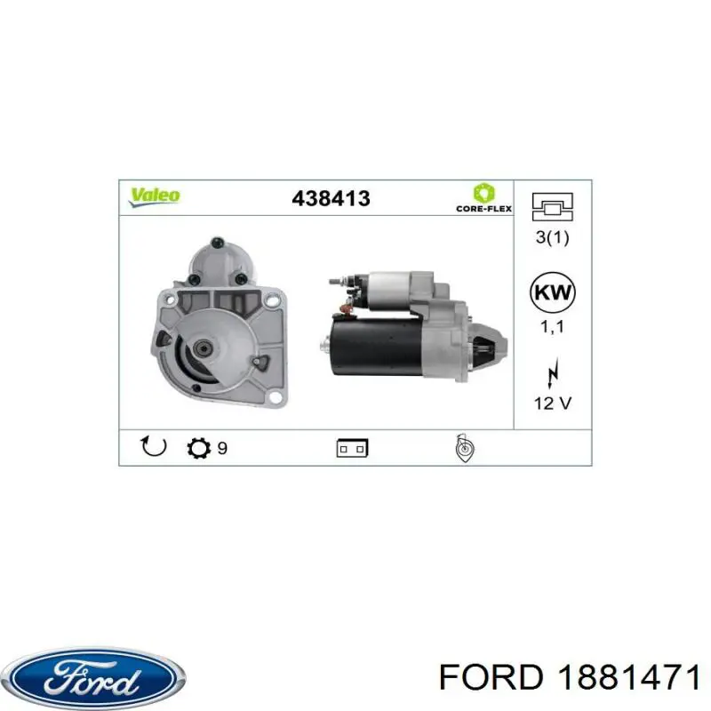 1881471 Ford motor de arranque
