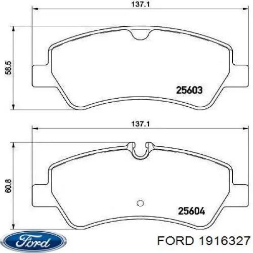 1916327 Ford pastillas de freno traseras