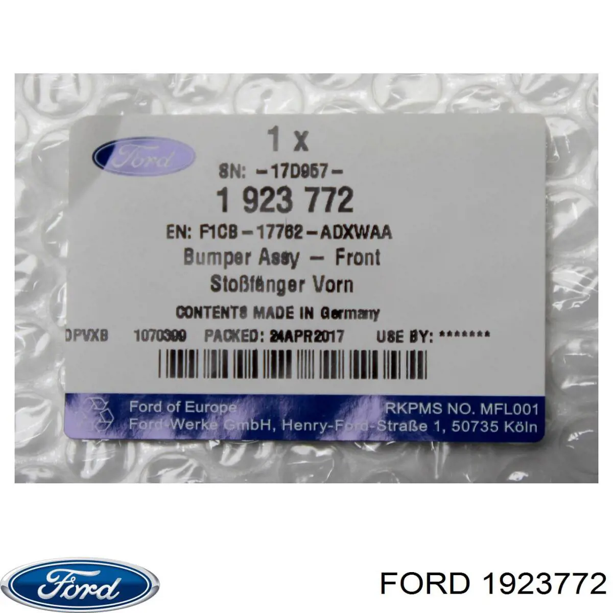 Parachoques delantero Ford 1923772 precio, desde 168,11 EUR