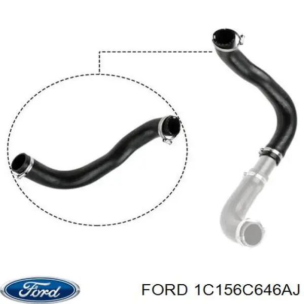1C156C646AJ Ford tubo flexible de aire de sobrealimentación izquierdo