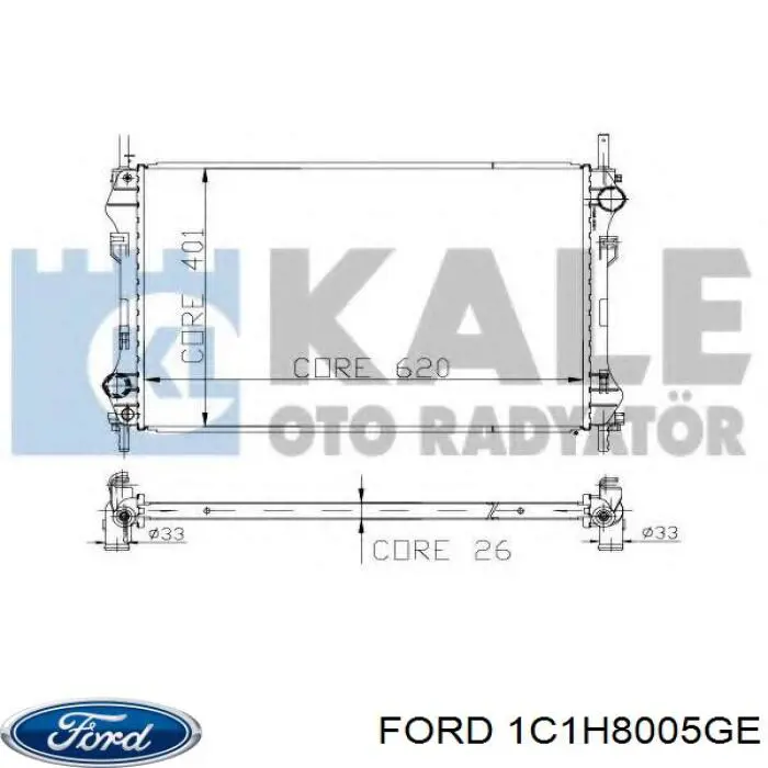 1C1H8005GE Ford radiador