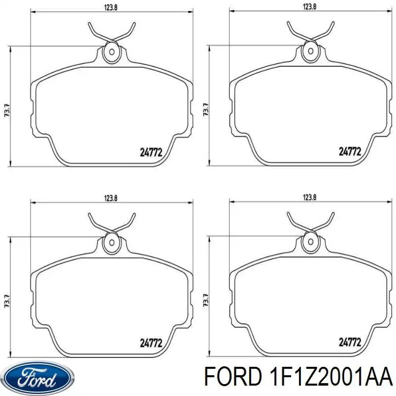 1F1Z2001AA Ford pastillas de freno delanteras