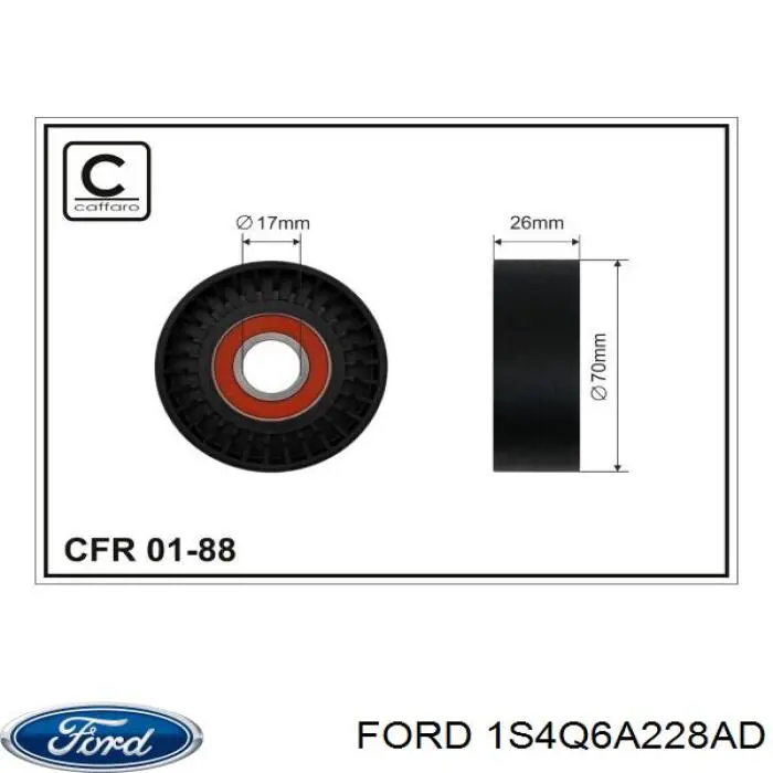 Tensor de correa poli V 1S4Q6A228AD Ford