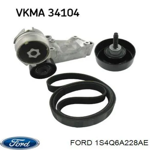 Tensor de correa poli V 1S4Q6A228AE Ford