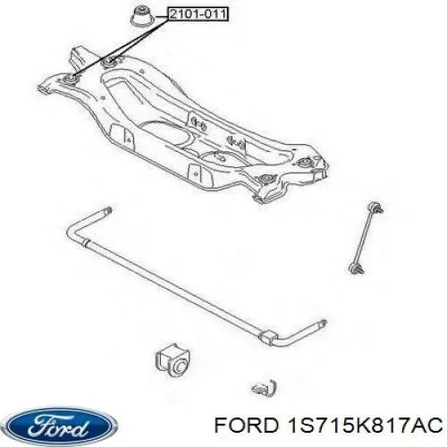 1S71-5K817-AC Ford suspensión, cuerpo del eje trasero